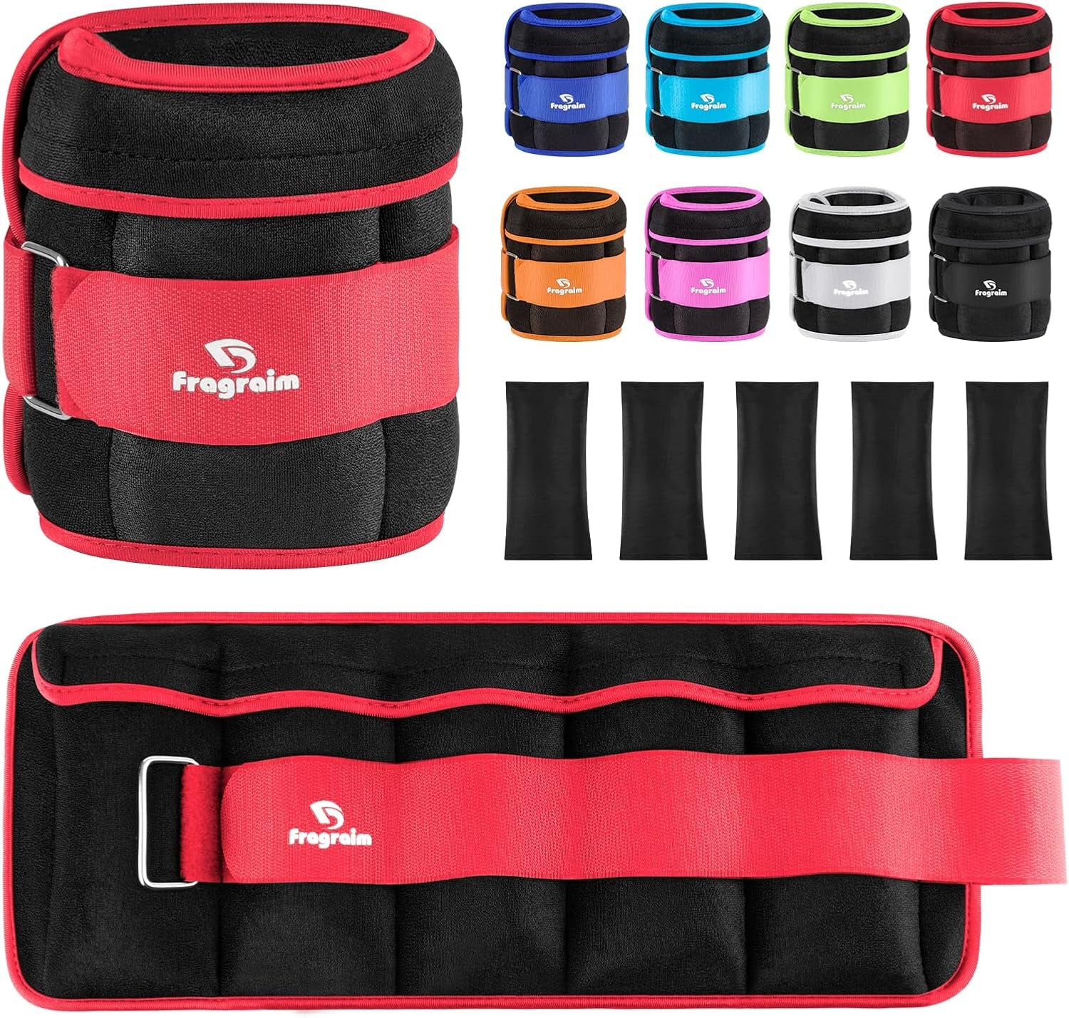 Adjustable Ankle Weights Set (1-20 lbs) with Removable Weights for Jogging, Gymnastics, Aerobics, and Physical Therapy