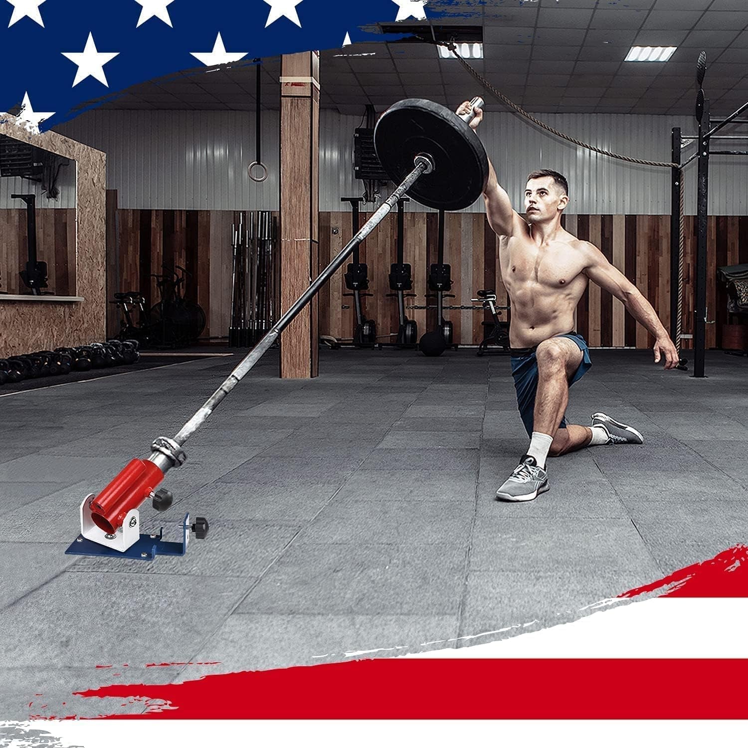 Deluxe T-Bar Row Platform with Full 360° Swivel – Compatible with 1” Standard and 2” Olympic Bars, Includes Lock Jaw Adapters (Black)