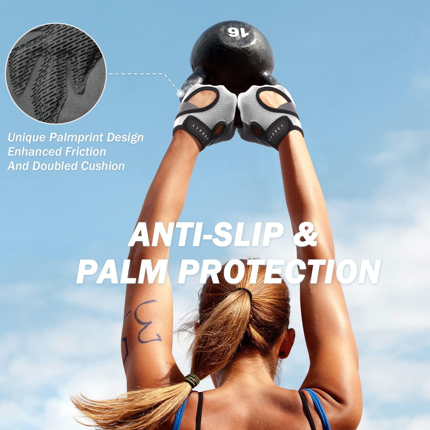 Freedom Workout Gloves - Fingerless Knuckle Weight Lifting Gloves with Curved Open Back for Powerlifting and Gym Use, Suitable for Men and Women