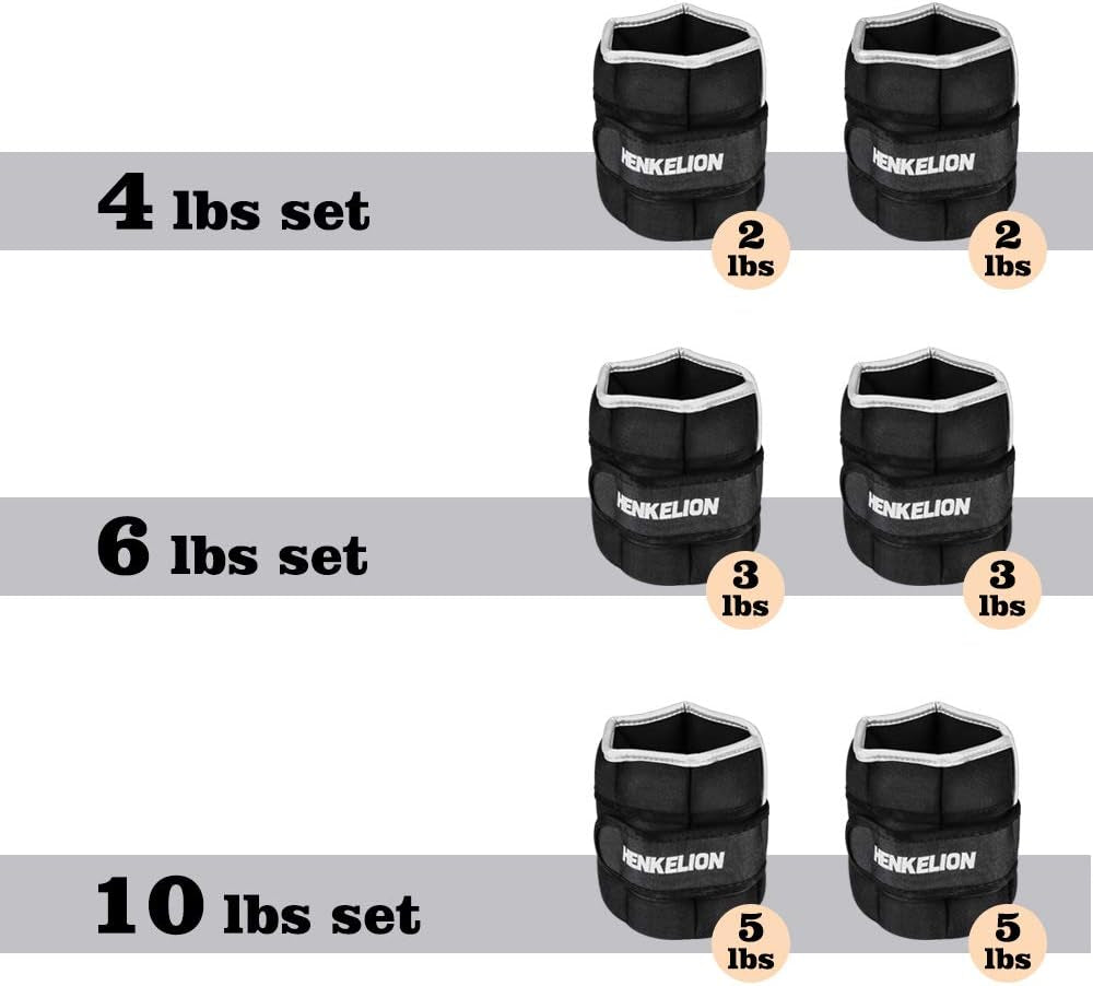 Adjustable Ankle Weights Set (1 Pair) - 2, 3, 5, 10 Lbs for Strength Training, Suitable for Women, Men, and Kids - Ideal for Gym, Fitness Workouts, Running, and Weight Lifting in Black, Grey, Pink, Blue, and Purple