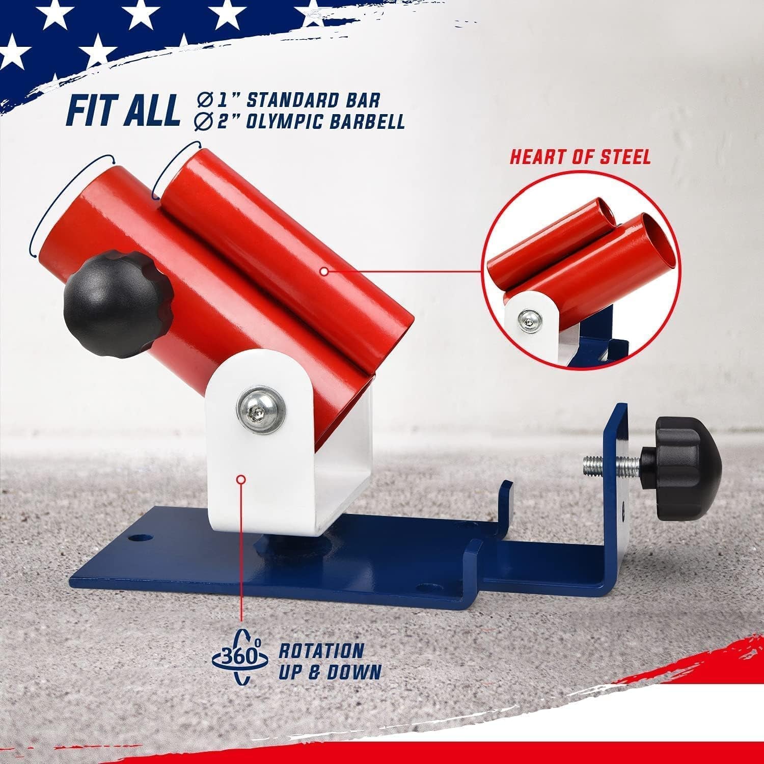 Deluxe T-Bar Row Platform with Full 360° Swivel – Compatible with 1” Standard and 2” Olympic Bars, Includes Lock Jaw Adapters (Black)