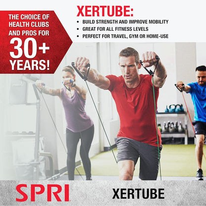 Xertube Resistance Bands with Handles – Individual Exercise Cords Available Separately with Optional Home Gym Door Anchor Attachment