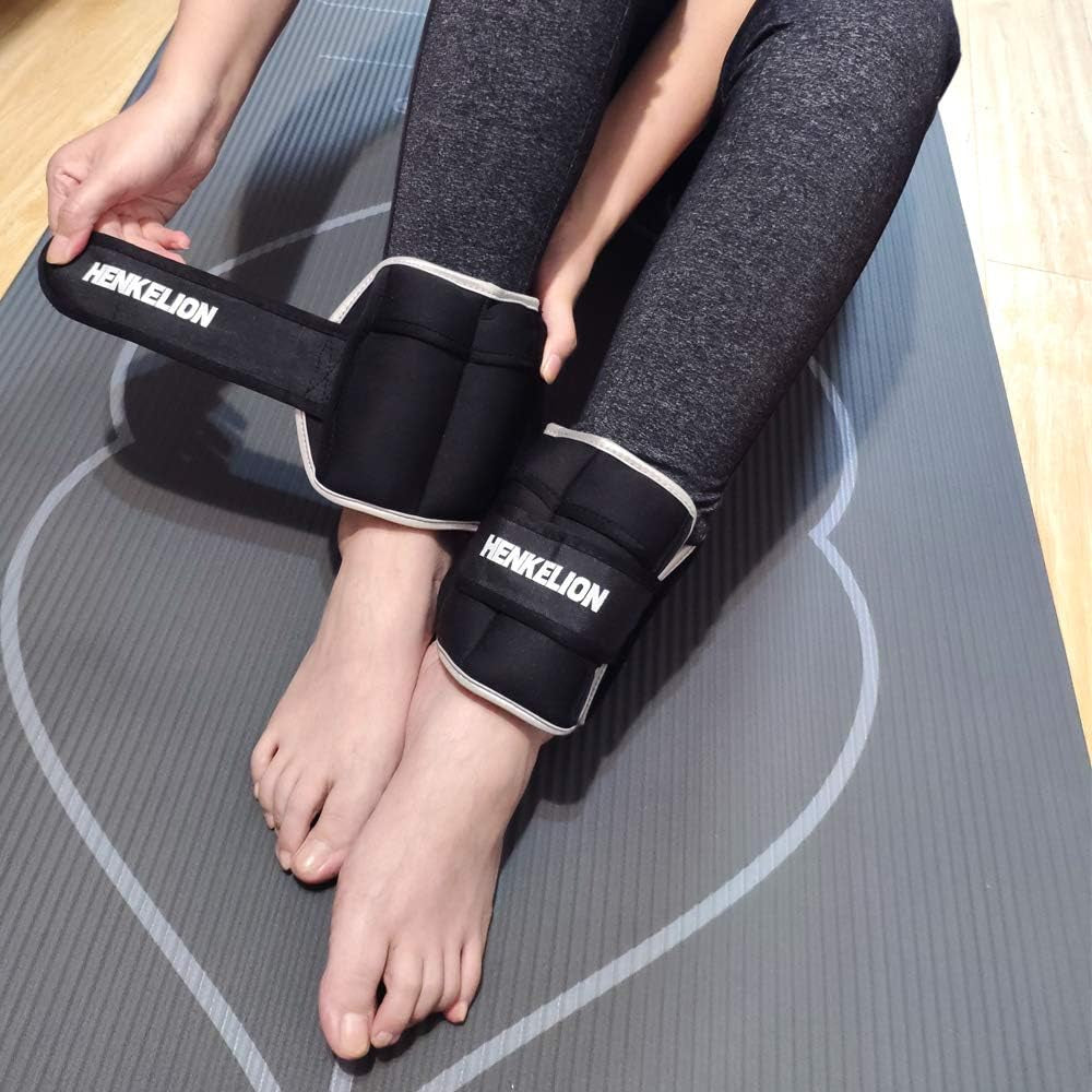 Adjustable Ankle Weights Set (1 Pair) - 2, 3, 5, 10 Lbs for Strength Training, Suitable for Women, Men, and Kids - Ideal for Gym, Fitness Workouts, Running, and Weight Lifting in Black, Grey, Pink, Blue, and Purple