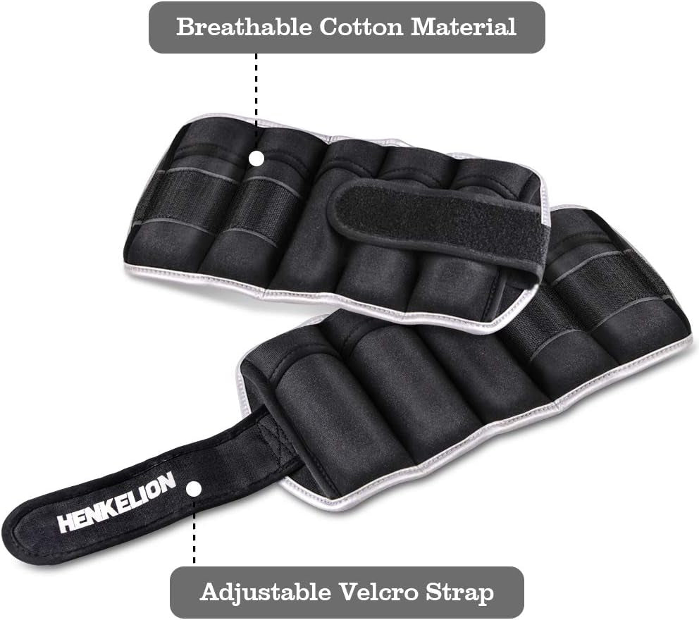 Adjustable Ankle Weights Set (1 Pair) - 2, 3, 5, 10 Lbs for Strength Training, Suitable for Women, Men, and Kids - Ideal for Gym, Fitness Workouts, Running, and Weight Lifting in Black, Grey, Pink, Blue, and Purple