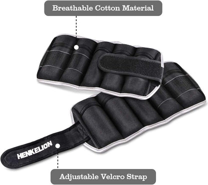 Adjustable Ankle Weights Set (1 Pair) - 2, 3, 5, 10 Lbs for Strength Training, Suitable for Women, Men, and Kids - Ideal for Gym, Fitness Workouts, Running, and Weight Lifting in Black, Grey, Pink, Blue, and Purple