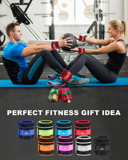 Adjustable Ankle Weights Set (1-20 lbs) with Removable Weights for Jogging, Gymnastics, Aerobics, and Physical Therapy